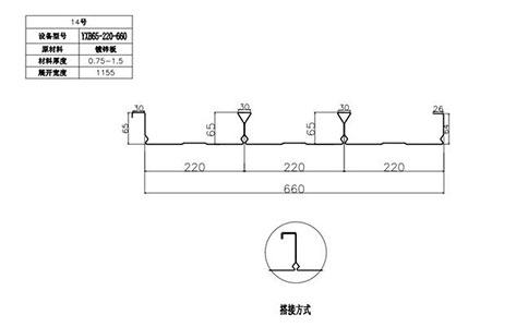 YXB65-220-660闭口楼承板