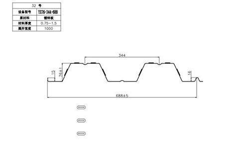 YX76-344-688开口楼承板